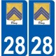 28 Dammarie logo autocollant plaque stickers ville
