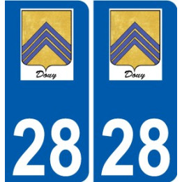 28 Dammarie logotipo de la etiqueta engomada de la placa de pegatinas de la ciudad