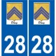 28 Dammarie logotipo de la etiqueta engomada de la placa de pegatinas de la ciudad
