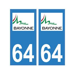 64 Bayonne logo autocollant plaque immatriculation ville