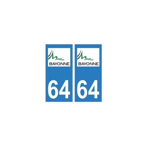 64 Bayonne logo autocollant plaque immatriculation ville