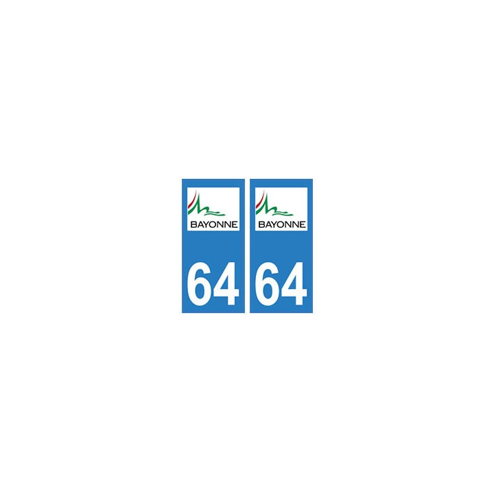 64 Bayonne logo autocollant plaque immatriculation ville
