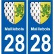 28 Dammarie escudo de armas de la etiqueta engomada de la placa de pegatinas de la ciudad