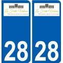 28 Dammarie logotipo de la etiqueta engomada de la placa de pegatinas de la ciudad