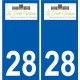 28 La Ferté-Vidame logo autocollant plaque stickers ville