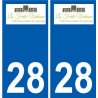 28 La Ferté-Vidame logo autocollant plaque stickers ville