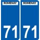 71 Romenay logo autocollant plaque stickers ville