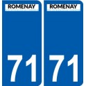 71 Romenay stemma adesivo piastra adesivi città