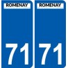 71 Romenay logo autocollant plaque stickers ville