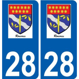 28 Dammarie logotipo de la etiqueta engomada de la placa de pegatinas de la ciudad