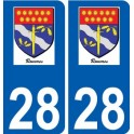 28 Dammarie logotipo de la etiqueta engomada de la placa de pegatinas de la ciudad