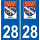 28 Dammarie logotipo de la etiqueta engomada de la placa de pegatinas de la ciudad