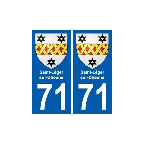 71 Saint-Léger-sur-Dheune escudo de armas de la etiqueta engomada de la placa de pegatinas de la ciudad