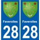 28 Faverolles coat of arms sticker plate stickers city