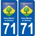 71 Saint-Martin-en-Bresse blason autocollant plaque stickers ville