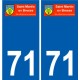 71 Saint-Martin-en-Bresse logo autocollant plaque stickers ville