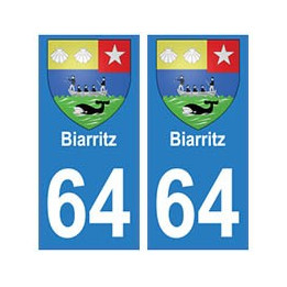 64 Biarritz autocollant plaque immatriculation ville