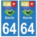 64 Biarritz adesivo piastra di registrazione city