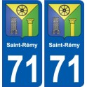 71 Saint-Rémy escudo de armas de la etiqueta engomada de la placa de pegatinas de la ciudad