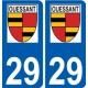 29 de Penmarch logotipo de la etiqueta engomada de la placa de pegatinas de la ciudad