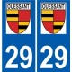 29 de Penmarch logotipo de la etiqueta engomada de la placa de pegatinas de la ciudad