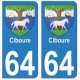 64 Ciboure autocollant plaque immatriculation ville