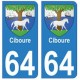 64 Ciboure autocollant plaque immatriculation ville