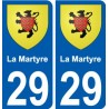 29 de Penmarch escudo de armas de la etiqueta engomada de la placa de pegatinas de la ciudad