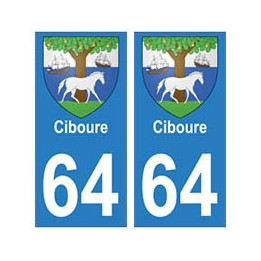 64 Ciboure autocollant plaque immatriculation ville
