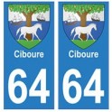 64 Ciboure sticker plate registration city