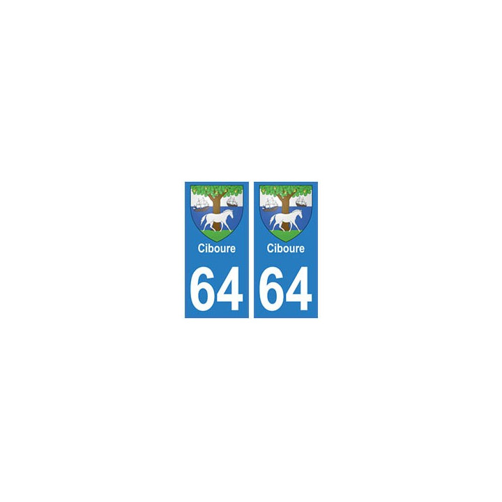 64 Ciboure autocollant plaque immatriculation ville