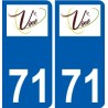 71 Vire logo autocollant plaque stickers ville