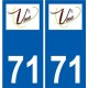 71 Vire logo autocollant plaque stickers ville
