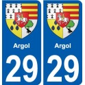 29 de Penmarch escudo de armas de la etiqueta engomada de la placa de pegatinas de la ciudad