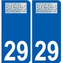 29 Brélès logo autocollant plaque stickers ville