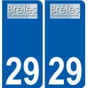 29 Brélès logo sticker plate stickers city
