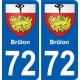 72 Brûlon blason autocollant plaque stickers ville