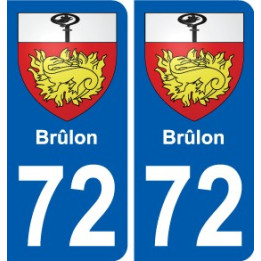 72 Brûlon wappen aufkleber typenschild aufkleber stadt