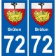 72 Brûlon wappen aufkleber typenschild aufkleber stadt