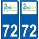 72 Brûlon stemma adesivo piastra adesivi città