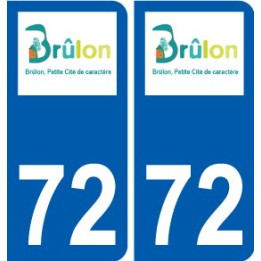 72 Brûlon escudo de armas de la etiqueta engomada de la placa de pegatinas de la ciudad