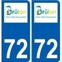 72 Brûlon logo autocollant plaque stickers ville