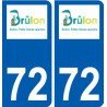 72 Brûlon stemma adesivo piastra adesivi città