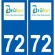 72 Brûlon logo autocollant plaque stickers ville