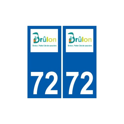 72 Brûlon logo autocollant plaque stickers ville