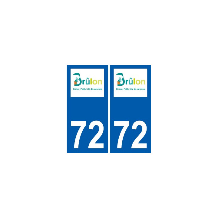 72 Brûlon escudo de armas de la etiqueta engomada de la placa de pegatinas de la ciudad
