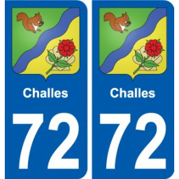 72 Challes coat of arms sticker plate stickers city