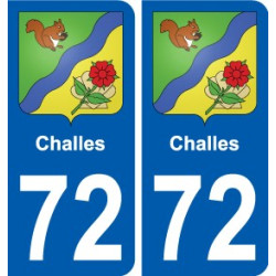 72 Challes coat of arms sticker plate stickers city