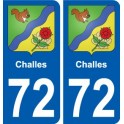 72 Challes wappen aufkleber typenschild aufkleber stadt