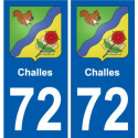 72 Challes wappen aufkleber typenschild aufkleber stadt